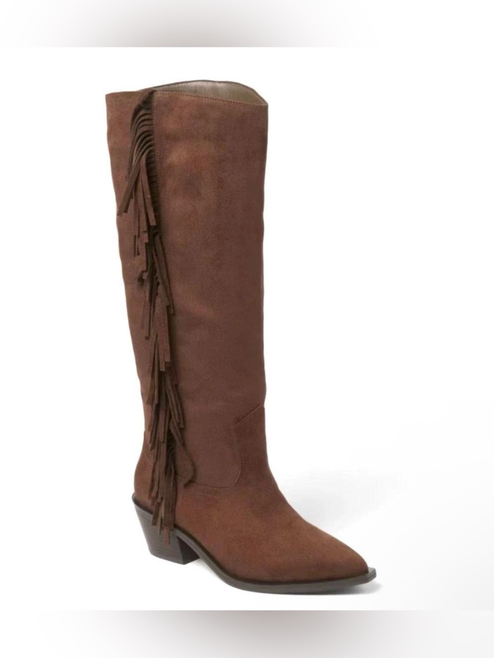 Universal Thread Patsy Chocolate Brown Fringe Knee High Boots Size 6 NWT
